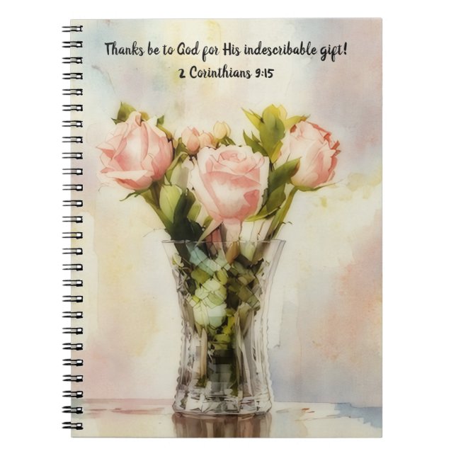 Vase of Roses Faith Prayer Journal Bible Verse (Front)