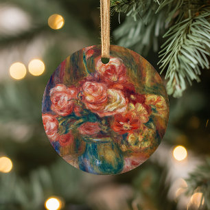 Vase of Roses   Renoir Ceramic Tree Decoration