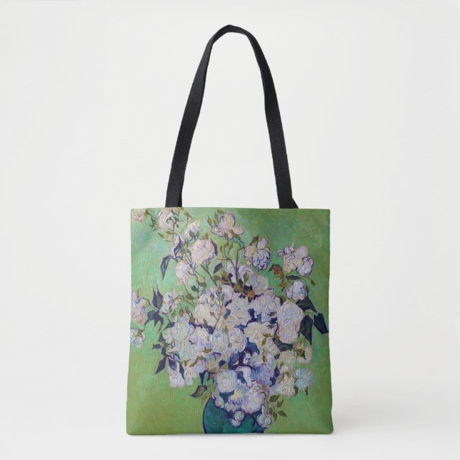Vase of Roses, Vincent van Gogh Tote Bag (Front)