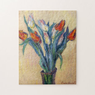 Vase of Tulips Monet Fine Art Jigsaw Puzzle