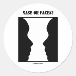 Vase Or Faces? (Optical Illusion) Classic Round Sticker
