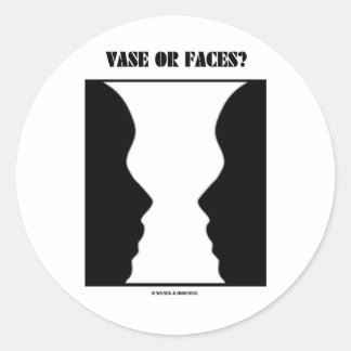 Vase Or Faces? (Optical Illusion) Classic Round Sticker