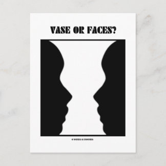 Vase Or Faces? (Optical Illusion) Postcard