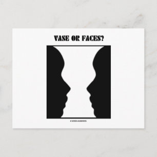 Vase Or Faces? (Optical Illusion) Postcard