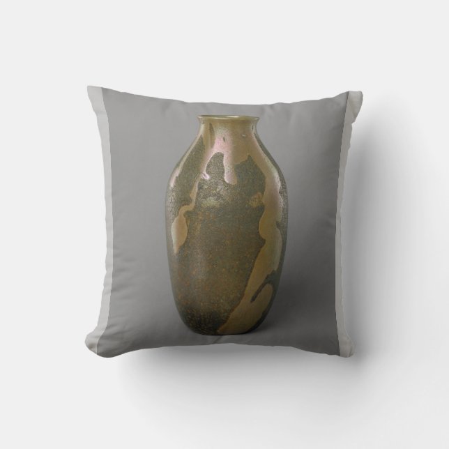 Vase portrait grey throw pillow (Front)