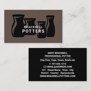 Vase Silhouettes, Pottery Store, Potters Business Card