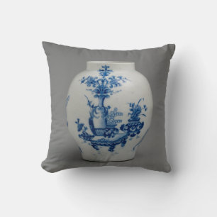 Vase White Blue Grey Throw Pillow