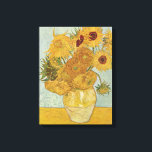 Vase with 12 Sunflowers - Vincent Van Gogh (1888) Canvas Print<br><div class="desc">This design uses Vincent Van Gogh's 1888 painting "Vase with 12 Sunflowers".  The painting shows twelve sunflowers in a yellow vase on a blue and yellow background.</div>