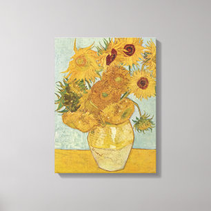 Vase with 12 Sunflowers - Vincent Van Gogh (1888) Canvas Print