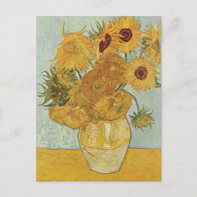 Vase with 12 Sunflowers - Vincent Van Gogh (1888) Postcard (Front)