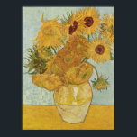 Vase with 12 Sunflowers - Vincent Van Gogh (1888) Poster<br><div class="desc">This design uses Vincent Van Gogh's 1888 painting "Vase with 12 Sunflowers".</div>