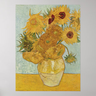 Vase with 12 Sunflowers - Vincent Van Gogh (1888) Poster