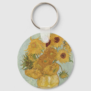 Vase with 12 sunflowers Vincent Van Gogh Key Ring