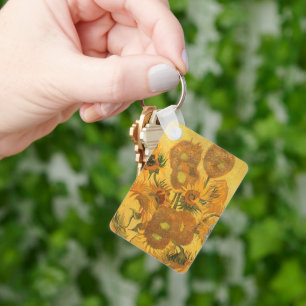 Vase with 15 Sunflowers by Vincent van Gogh Key Ring