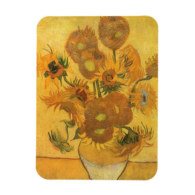 Vase with 15 Sunflowers by Vincent van Gogh Magnet (Vertical)
