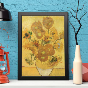 Vase with 15 Sunflowers by Vincent van Gogh Poster