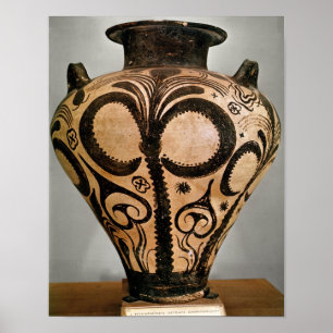 Vase with a floral decoration, from Mycenae Poster
