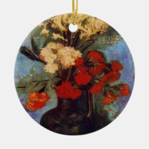 vase with carnations and other flowers ceramic tree decoration
