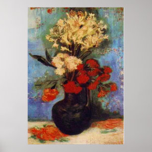 vase with carnations and other flowers van Gogh Poster