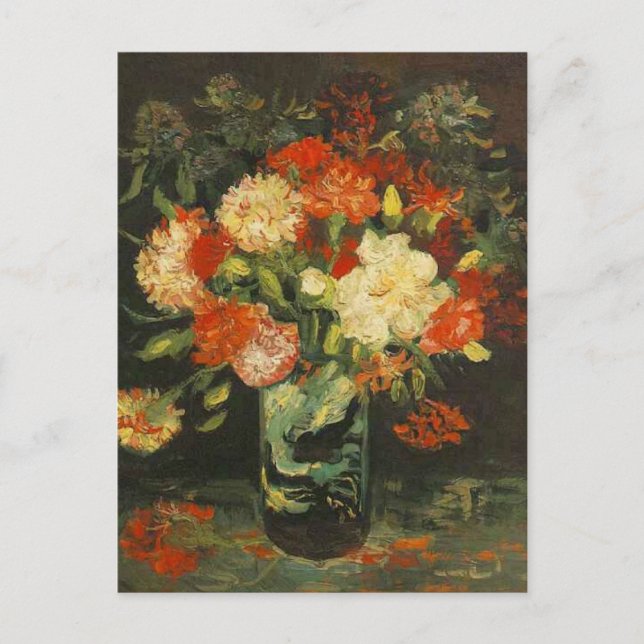 Vase with Carnations by Vincent Van Gogh, 1886 Pos Postcard (Front)