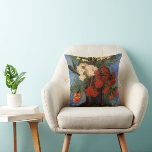 Vase with Carnations by Vincent van Gogh Cushion