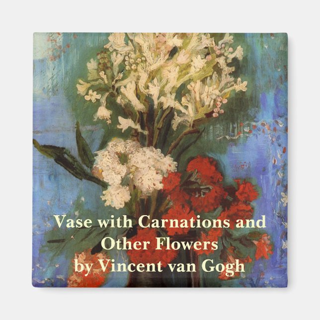 Vase with Carnations by Vincent van Gogh Magnet (Front)