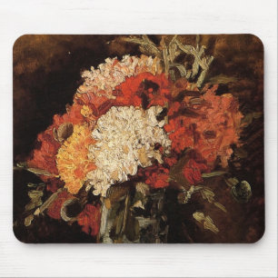 Vase with Carnations by Vincent van Gogh Mouse Mat