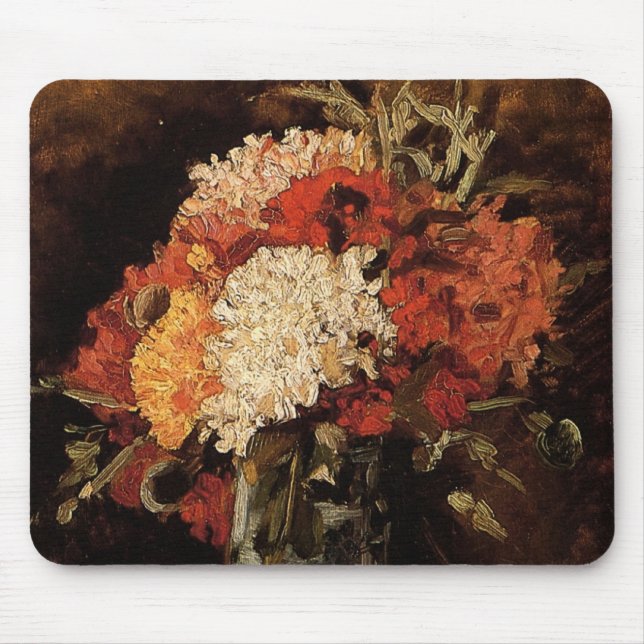 Vase with Carnations by Vincent van Gogh Mouse Mat (Front)