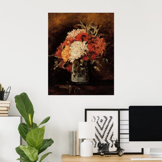 Vase with Carnations by Vincent van Gogh Poster (Home Office)