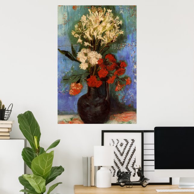 Vase with Carnations by Vincent van Gogh Poster (Home Office)
