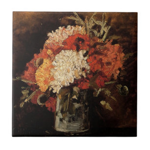 Vase with Carnations by Vincent van Gogh Tile