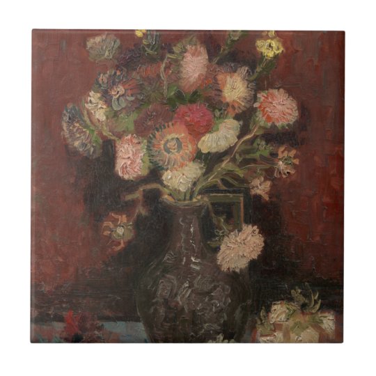 Vase with Chinese Asters and Gladioli by Van Gogh Tile