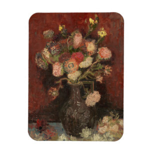 Vase with Chinese asters and gladioli van Gogh Magnet