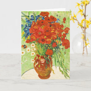 Vase with Cornflowers and Poppies, Van Gogh  Card