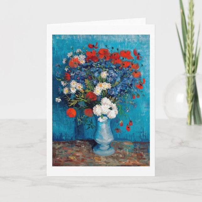 Vase with Cornflowers and Poppies, Van Gogh Card (Front)