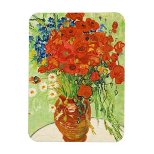 Vase with Cornflowers and Poppies, Van Gogh Magnet