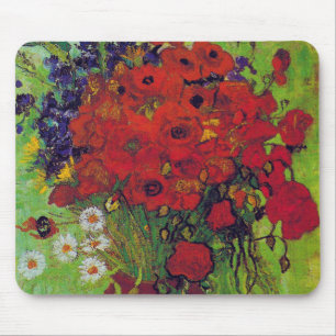 Vase with Cornflowers and Poppies, Van Gogh Mouse Mat