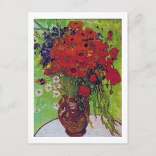 Vase with Cornflowers and Poppies, Van Gogh Postcard