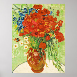 Vase with Cornflowers and Poppies, Van Gogh Poster