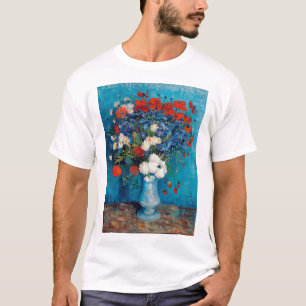Vase with Cornflowers and Poppies, Van Gogh T-Shirt