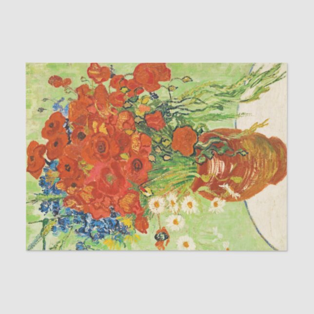 Vase with Cornflowers and Poppies, Van Gogh  Tissue Paper (Front)