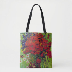 Vase with Cornflowers and Poppies, Van Gogh Tote Bag