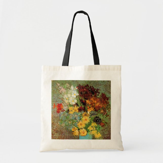 Vase with Daisies and Anemones by Vincent van Gogh Tote Bag (Front)
