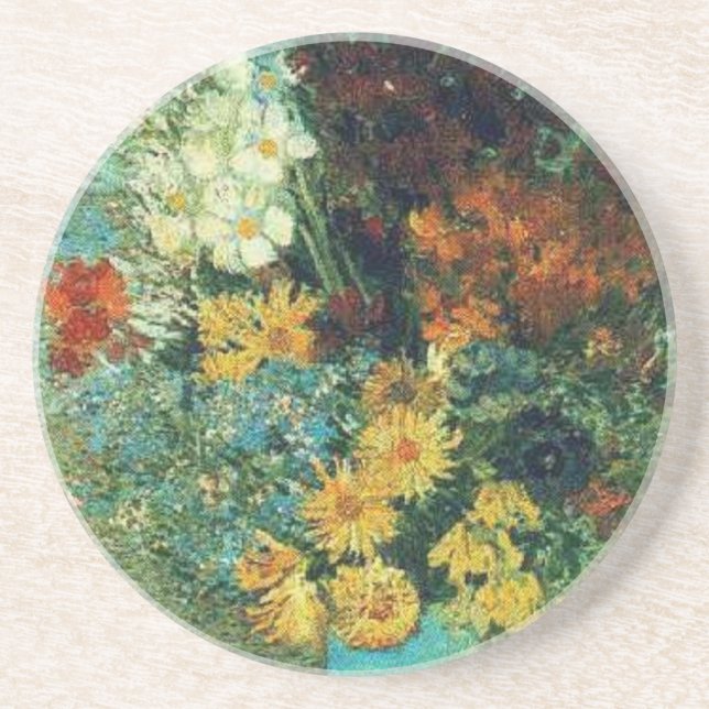 Vase with Daisies and Anemones Coaster (Front)