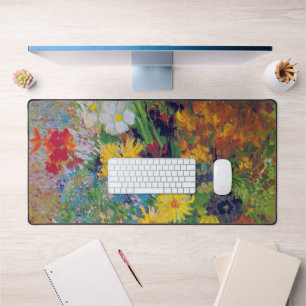 Vase with Daisies and Anemones, Van Gogh Desk Mat