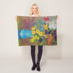 Vase with Daisies and Anemones, Van Gogh Fleece Blanket
