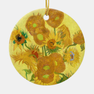 Vase with fifteen sunflowers by Vincent Van Gogh  Ceramic Tree Decoration