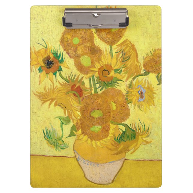 Vase with fifteen sunflowers by Vincent Van Gogh  Clipboard (Front)