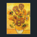 Vase with Fifteen Sunflowers by Vincent van Gogh Postcard<br><div class="desc">To the best of my knowledge these images are in public domain and believed to be free to use without restriction in the US. 
 Please contact me if you discover that any of these images are not in Public Domain.</div>
