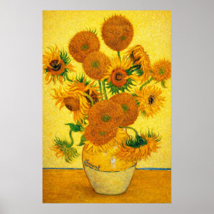 Vase with Fifteen Sunflowers by Vincent van Gogh Poster